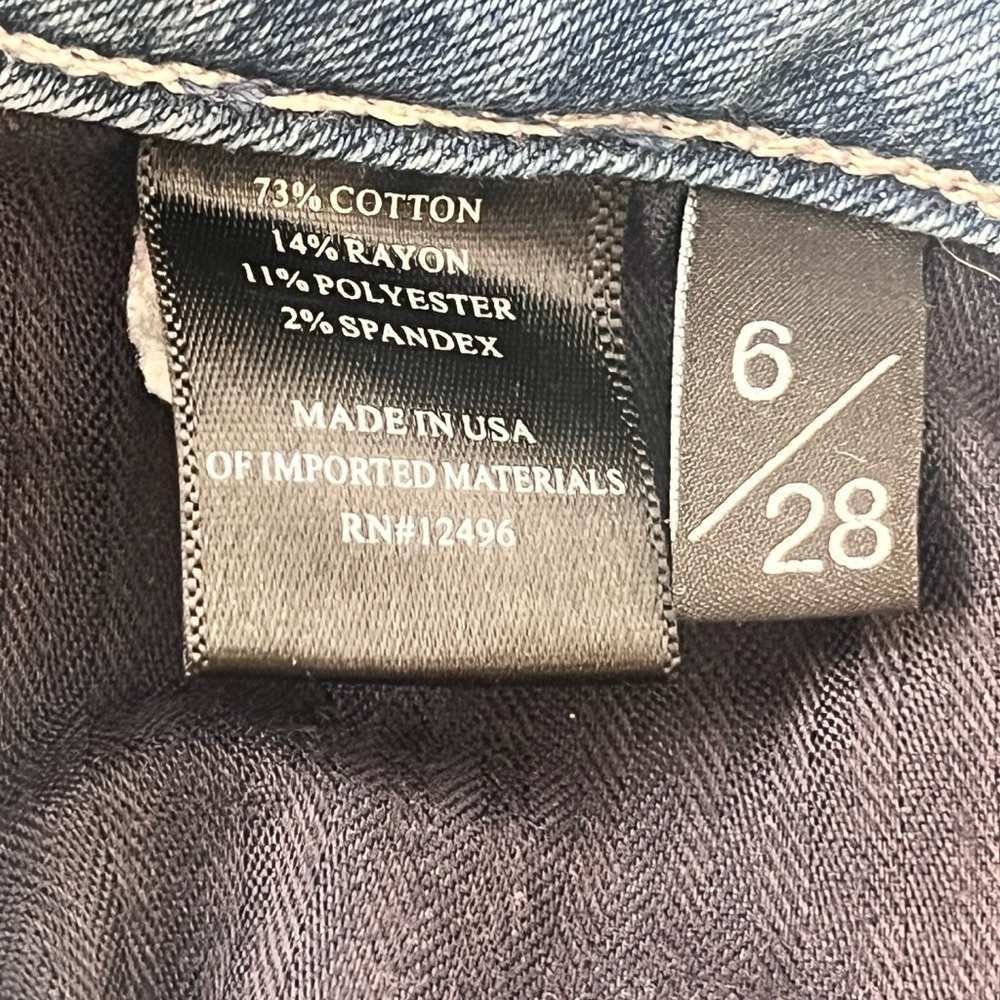 Parker Smith Mid Rise Ankle Crop Light Blue Straight Leg Jeans Sz 28/6 - Picture 10 of 11